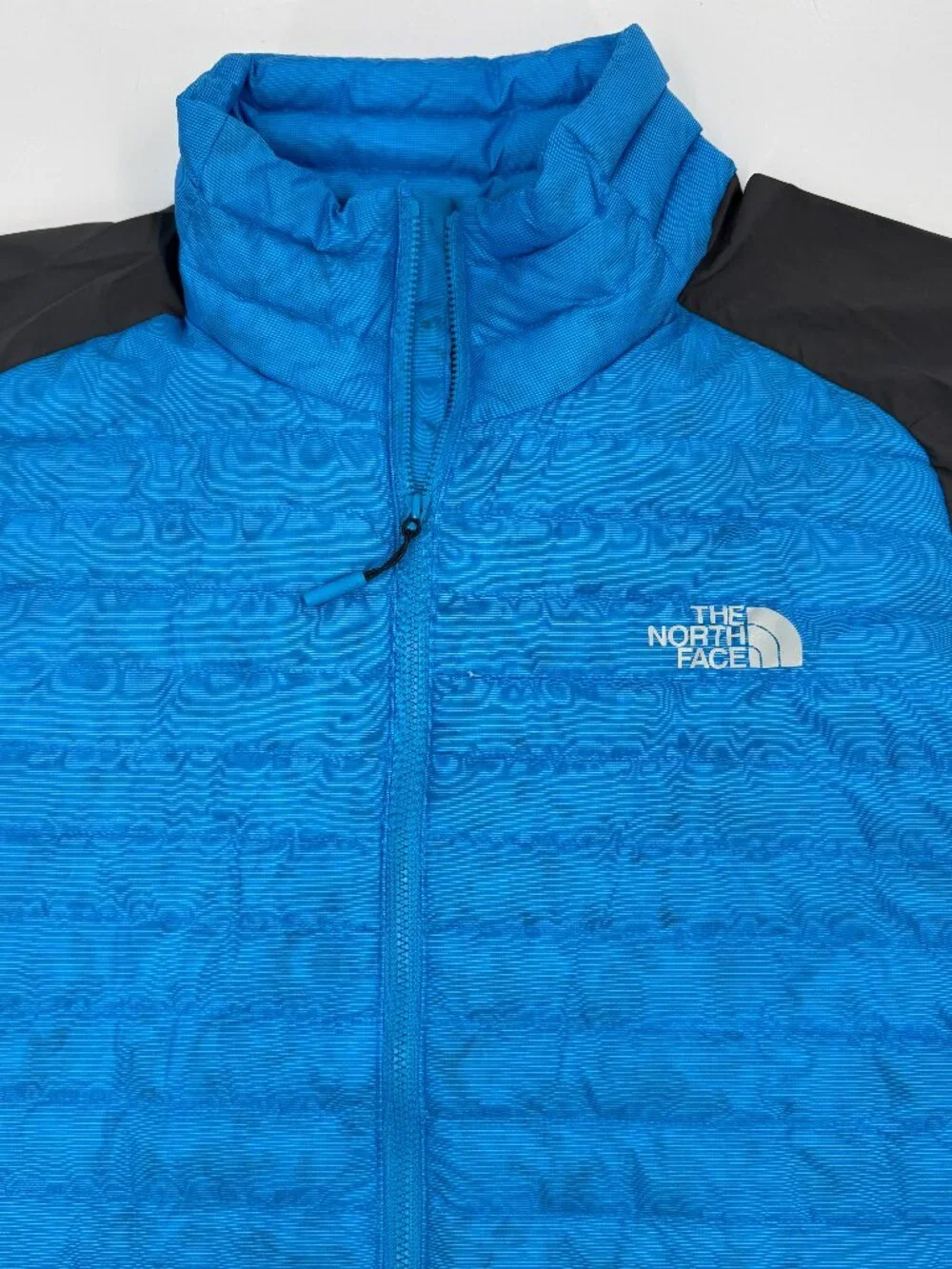 The North Face 800 Fill Hybrid Down Jacket Mens Large Blue Grey Quilted Puffer